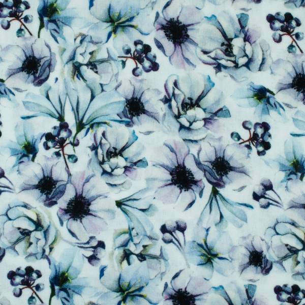 Baumwollstoff Double Gauze Musselin Digitaldruck Aquarell Blumen