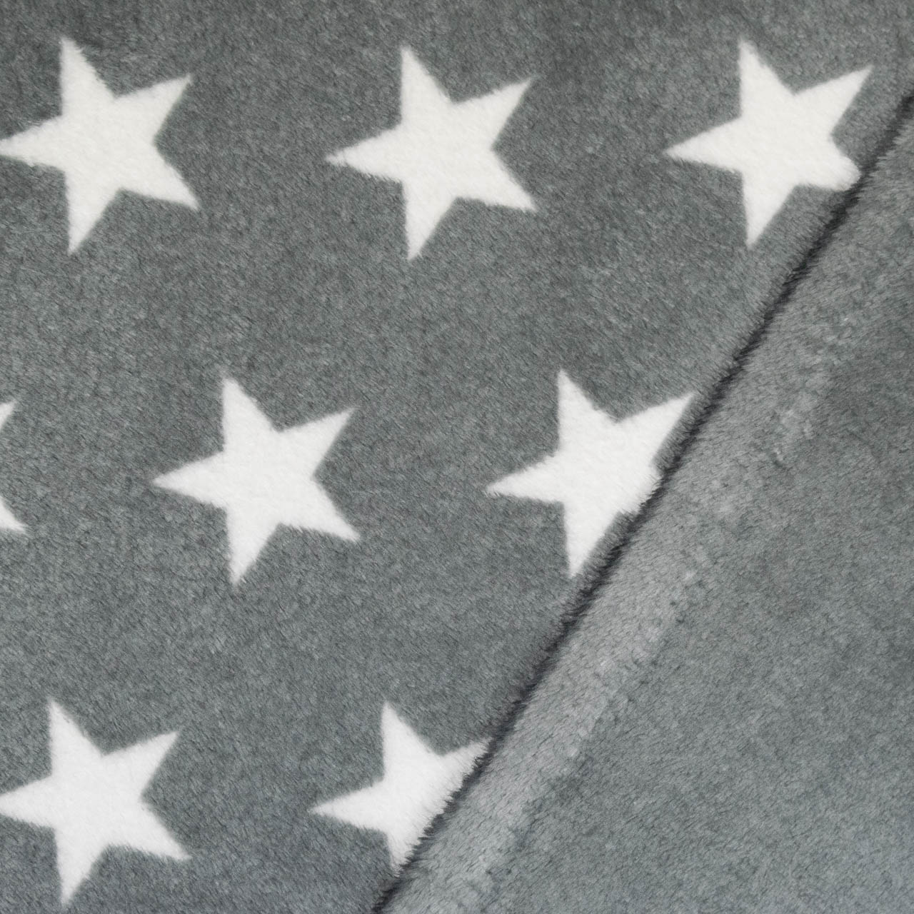Polar Fleece Sterne Stoff Meterware Wellness Fleece Dunkelblau