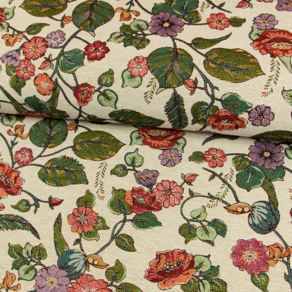 Gobelin Stoff Blumenranke | Stoffe Werning