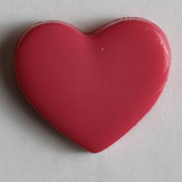 Kinderknopf in Form eines Herzes - Größe: 13mm rosa