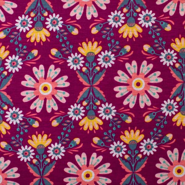Alpenfleece Blumen beere - AF1478-522