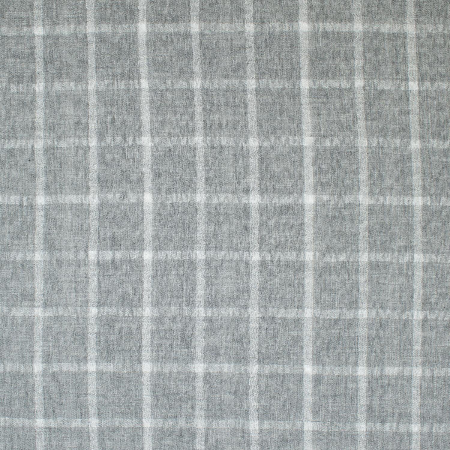 Baumwoll Double Gauze Musselin doppelseitig kariert grau Stoffe