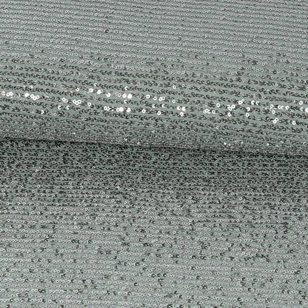 Paillettenstoff Stretch einreihig grau