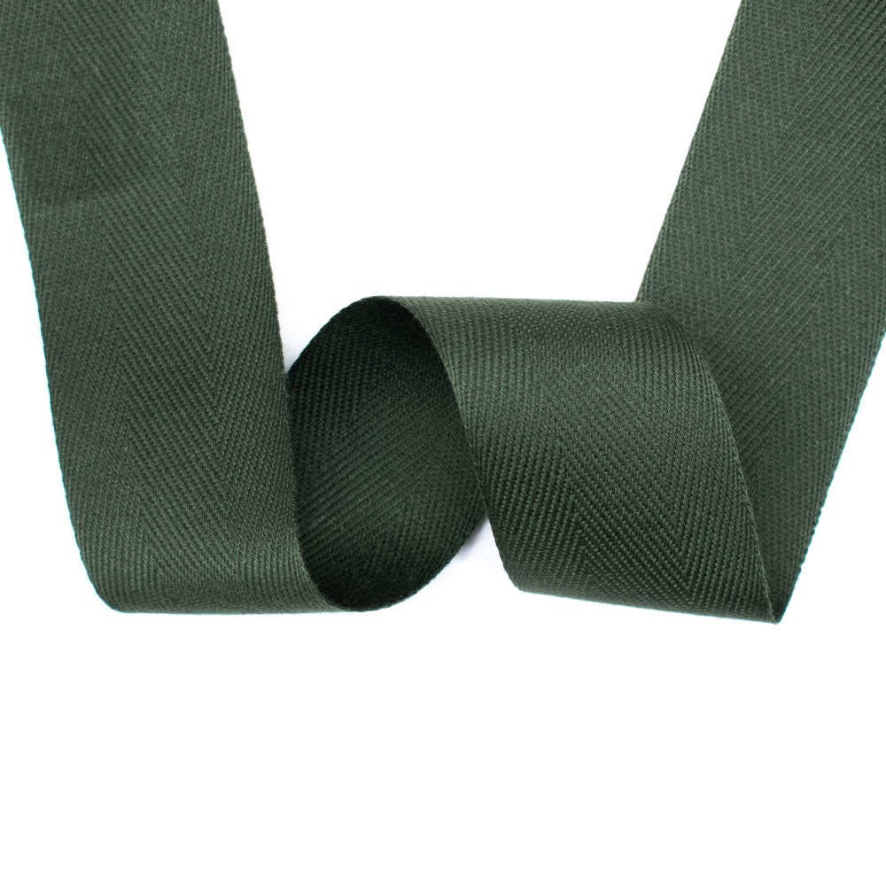 Baumwoll-Nahtband 30mm uni oliv Stoffe Werning