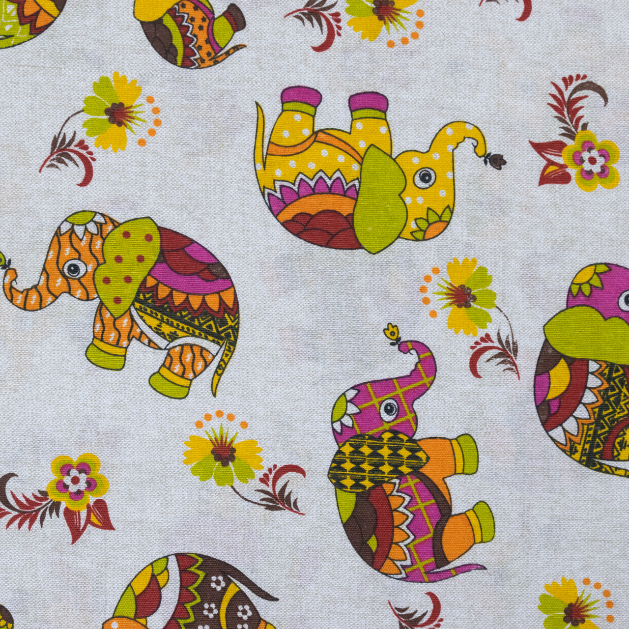 Fabric Softshell Elefanten Dekostoff Elefant Dekostoff Loneta - Main Image