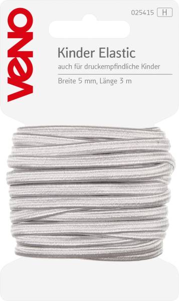 Kinder Elastic, Veno 5 mm weiß 3m Soft Gummiband