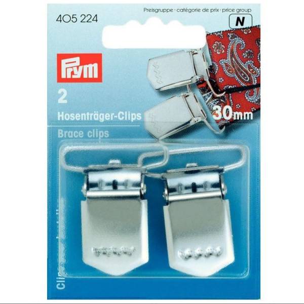 Hosenträger-Clips ST 30 mm silberfarbig Prym 405224