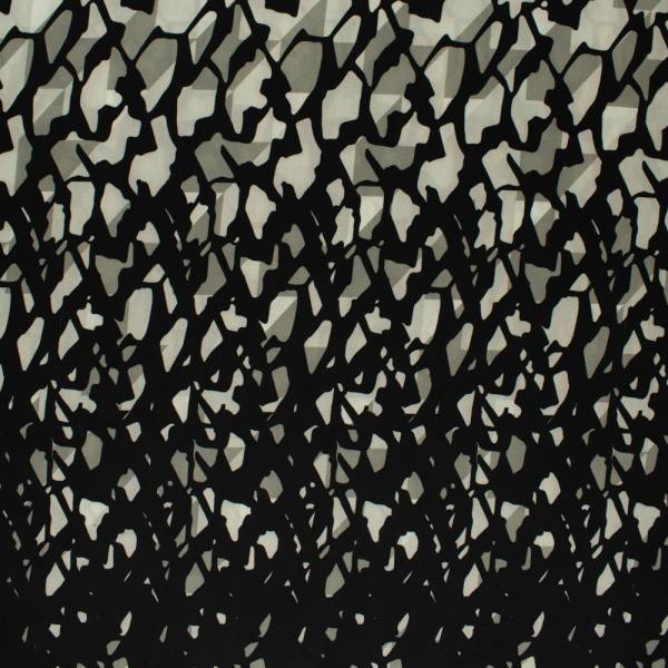 Krepp Georgette Bordüre abstrakt grau grün - ZZ1381-502