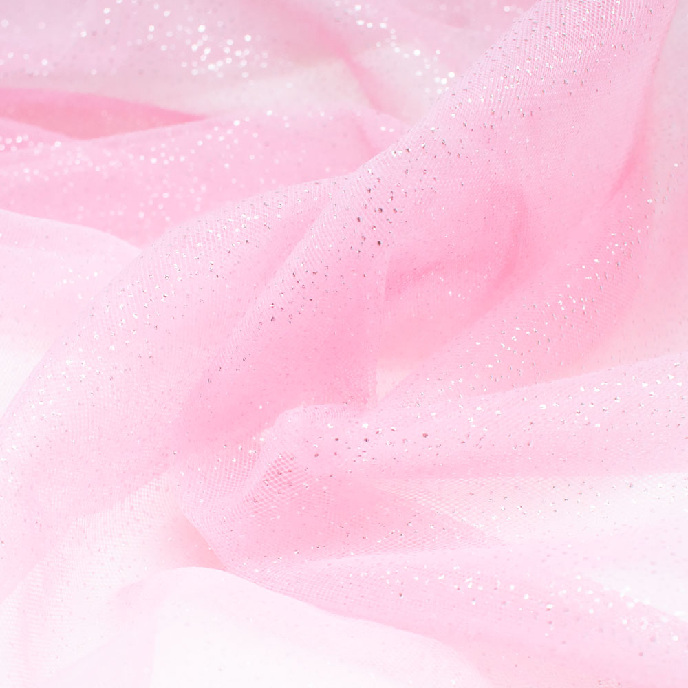 Soft Tüll mit Glitzer rosa Stoffe Werning Stoffe Werning