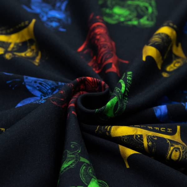 Baumwolljersey Harry Potter Hogwarts-Häuser | Stoffe Werning