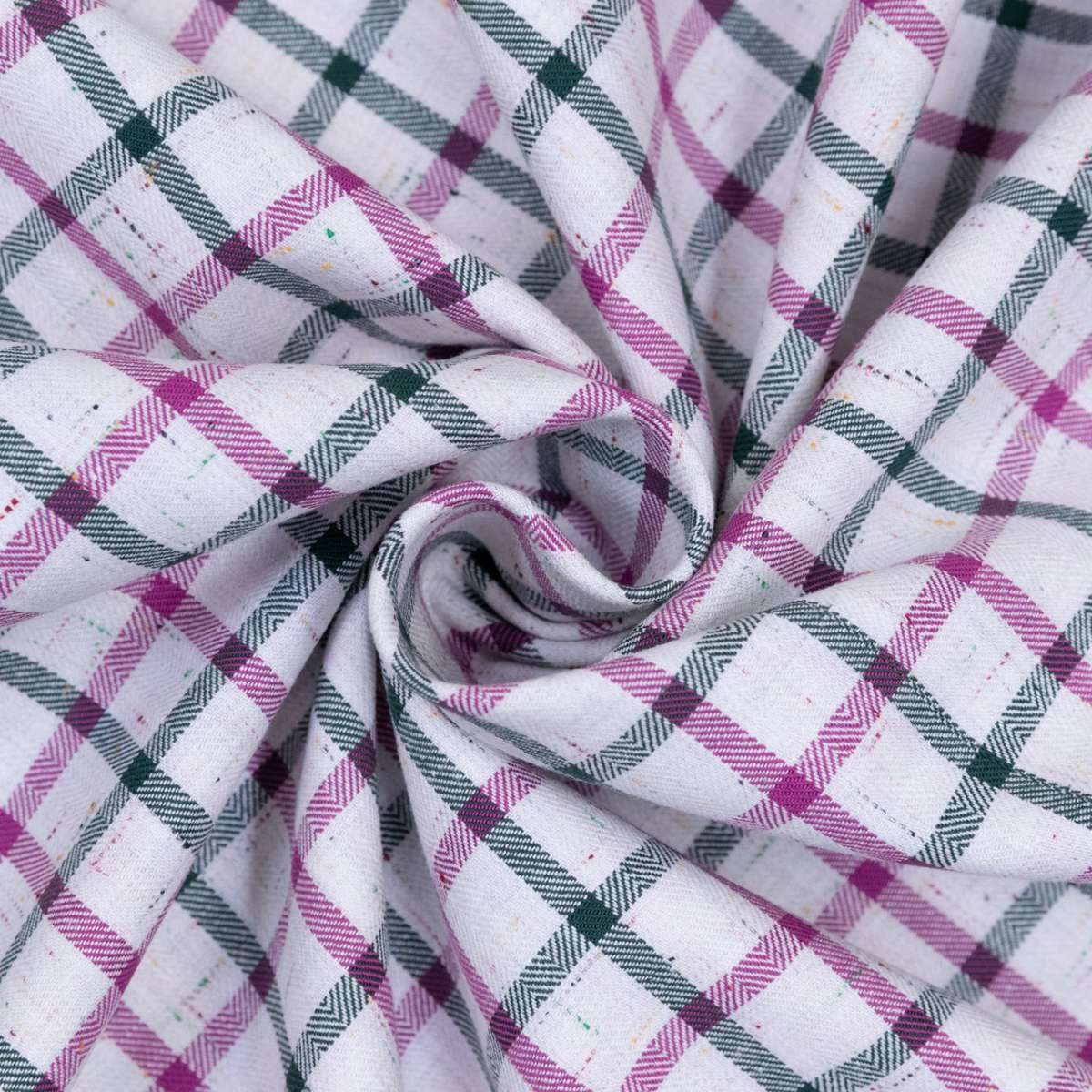Baumwollstoff gewebt kariert pink grün Stoffe Werning