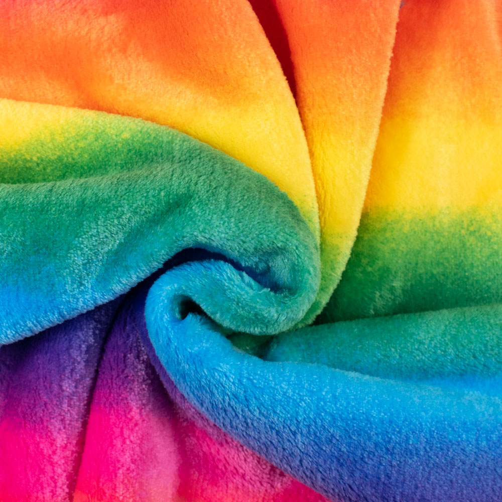 Meterware Fleecestoff Bunt Wellness Fleece Regenbogen Bunt