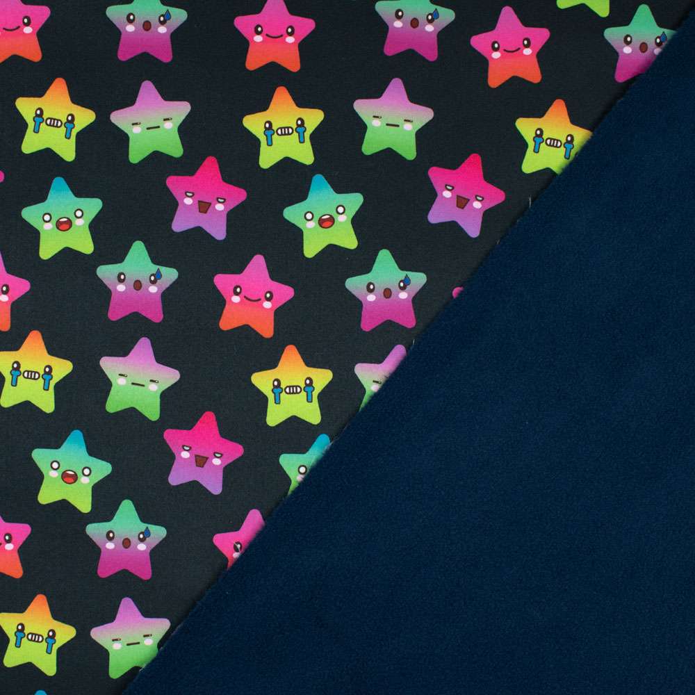 Sterne Bunt Softshell Stoff Sterne Softshell Digitaldruck Bunte