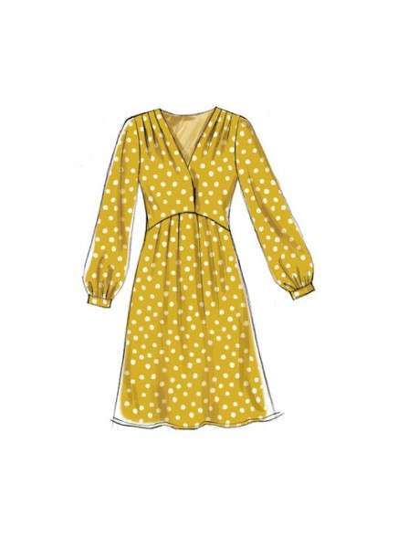 Cartamodello MCCALLS M8406U5: Abito Donna Vita Impero Con Maniche E Orlo Variabili, Taglie 48-50-52-54