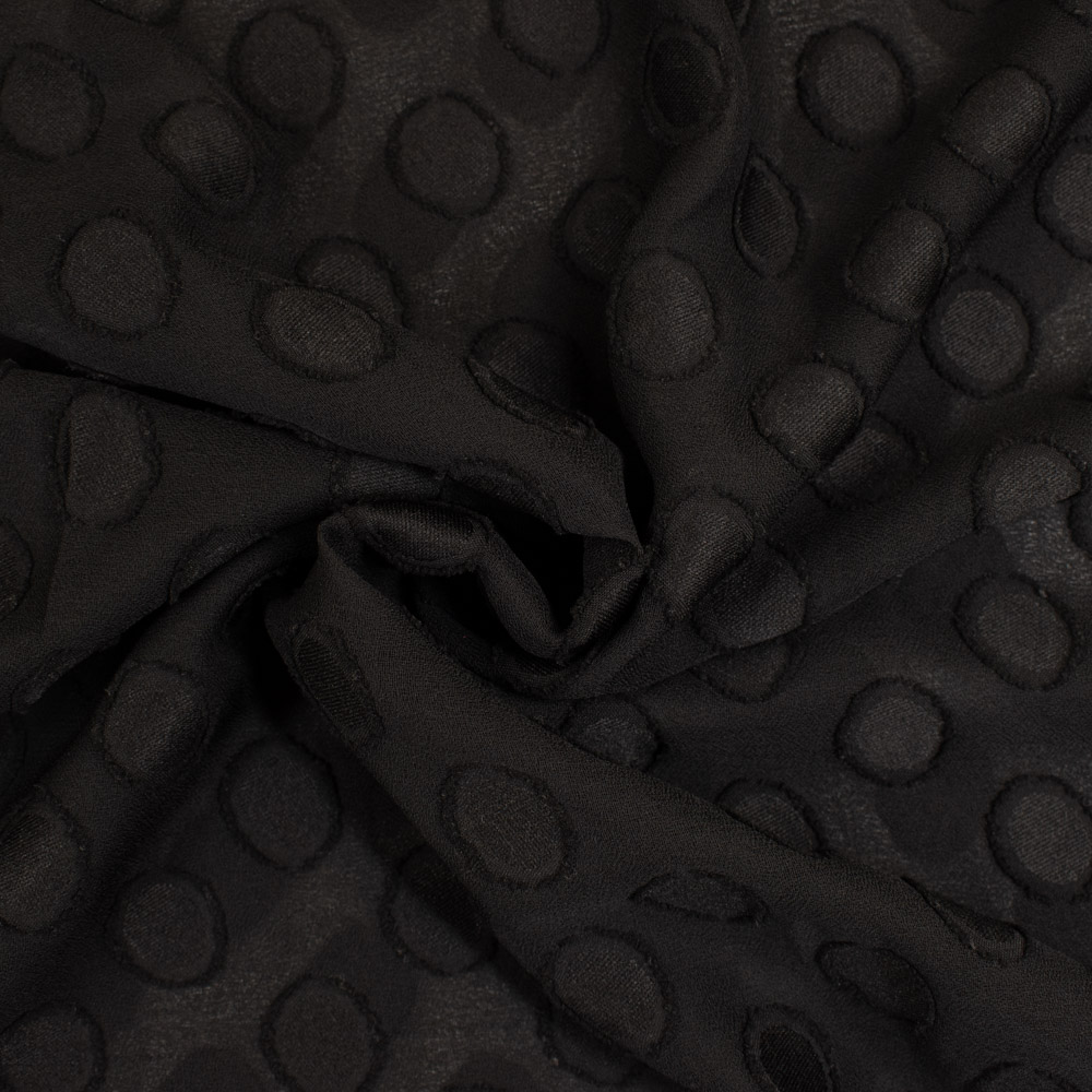 Chiffon Uragiri Punkte schwarz Stoffe Werning